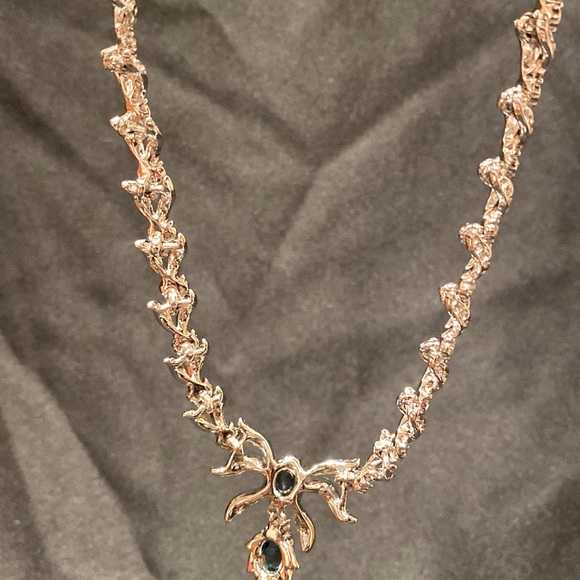 A Set of Absolutely Stunning Simulated Diamond & Sapphire Necklace & Earrings - Picture 11 of 15
